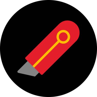 Modern b 'nin vektör çizimi kırmızı ve sarı renkli büyüteç ikonundan yoksundur