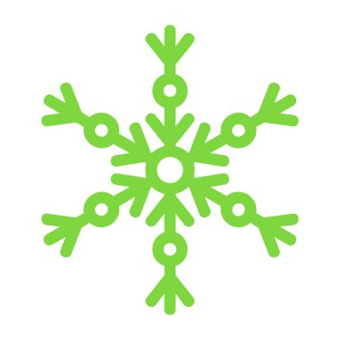 yeşil kar tanesi simgesi, vektör illüstrasyonu