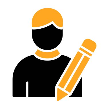 Kalem simgesi vektör illüstrasyonlu adam