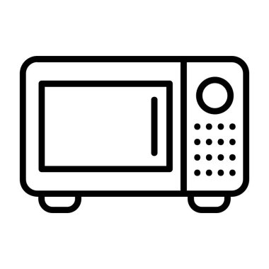 mikrodalga fırın ince çizgi vektör simgesi
