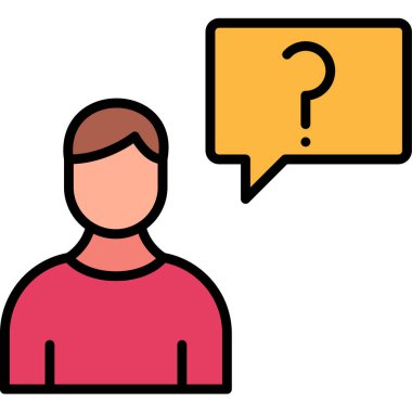 Bir sorum var. Web simgesi basit illüstrasyon