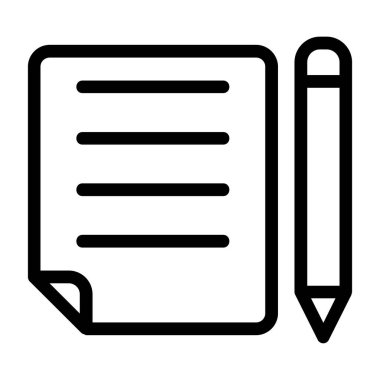 Kurşun kalemli defter. Web simgesi