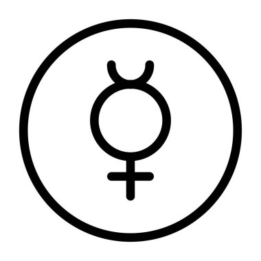 Merkür web simgesi, vektör illüstrasyonu