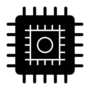 işlemci yonga simgesi, vektör illüstrasyonu