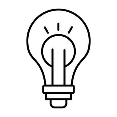 ampul vektörü ince çizgi simgesi