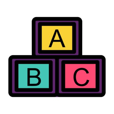 oyun küpleri simgesi renk ana hatları vektörü