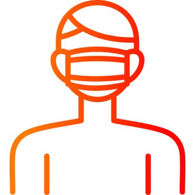 Yüz simgesi olan erkek kafası, basit çizgi çizimi