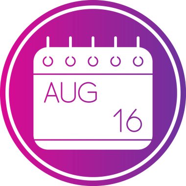 Ağustos sayısı takvimi, günün vektör illüstrasyonu, Ağustos