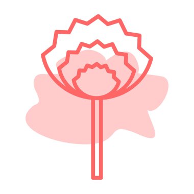 çiçek vektör illüstrasyonu, çizgi filmin simgesi