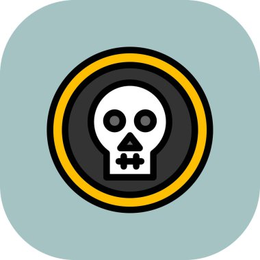 Beyaz arka plan üzerinde kafatası işareti izole kafatası simge vektör