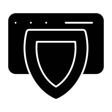 güvenlik kalkanı ikon vektör illüstrasyonu