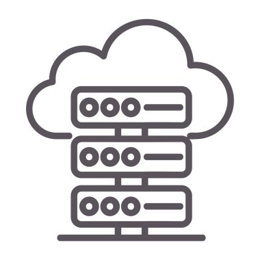 veritabanı sunucu satırı ve ph dış hat simgesi, vektör. bulut depolama kavramı