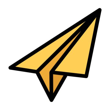 kağıt düzlem web simgesi, vektör illüstrasyonu