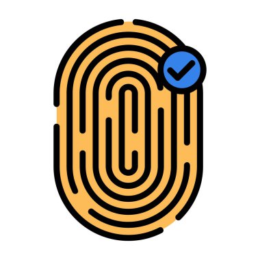 Parmak izi tarama simgesi. ana hat parmak izi tarayıcı vektör rengi düz izole