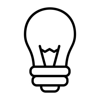 ampul vektörü ince çizgi simgesi