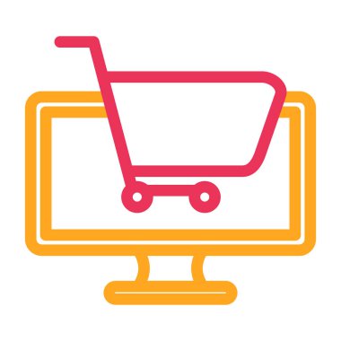 Alışveriş arabası ikon vektör illüstrasyonu