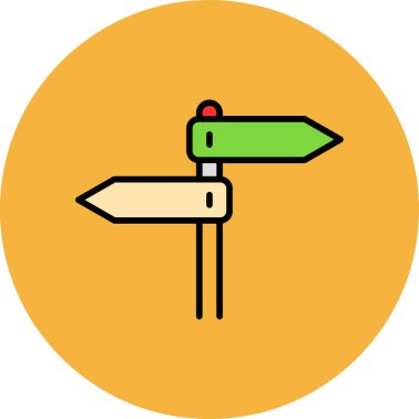 Yol işareti simgesinin vektör illüstrasyonu