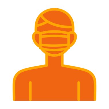 bir maske simgesi ile izole adam