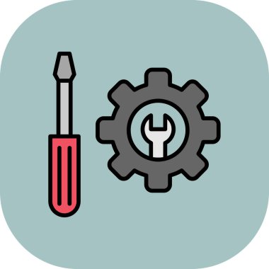 Tornavida ve dişli simgesini, vektör çizim