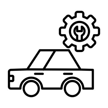 araba servisi simgesi, vektör illüstrasyonu