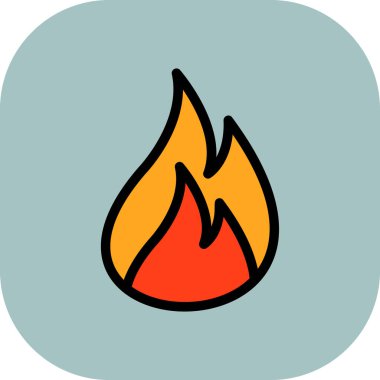 Kişisel ve ticari kullanım için ateş vektörü simgesi simgesi vektör çizimi..