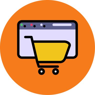 Alışveriş arabası vektör simgesi modern basit vektör illüstrasyonu