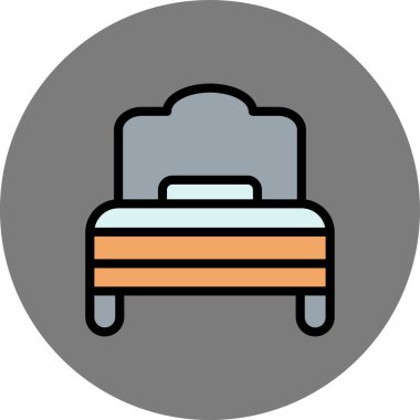 yatak ikonu vektör illüstrasyonu