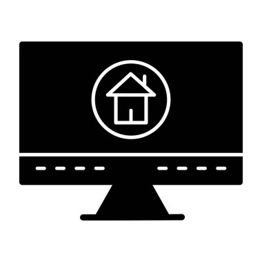 ev simgesi olan dizüstü bilgisayar