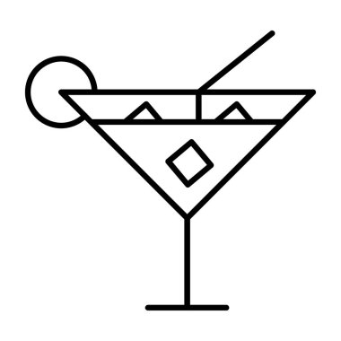 Kokteyl ikonu vektör illüstrasyonu