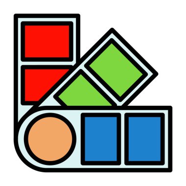 kutu dağıtım kutuları renk ana hatları vektörü