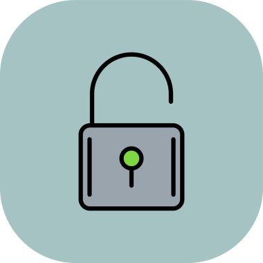 kilit düz simge vektör çizim