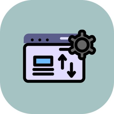 tarayıcı web geliştirme renk ikonu vektörü. Programlama geliştirme ve geliştirme. izole edilmiş sembol çizimi