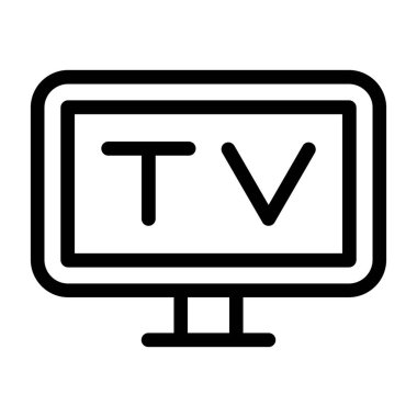 TV ince çizgi vektör simgesi