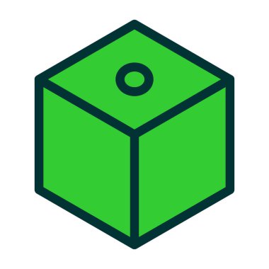 Beyaz arkaplanda yeşil kutu, vektör, illüstrasyon