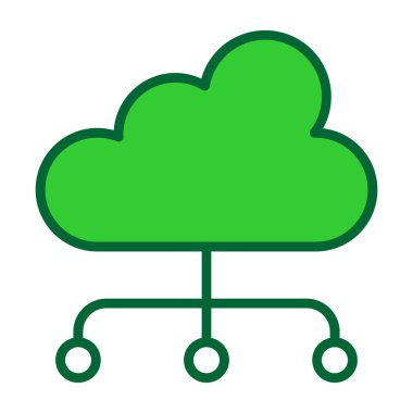 Beyaz üzerine bulutlu ağaç, vektör illüstrasyonuName