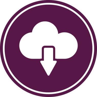 bulut indirme işareti, vektör simgesi