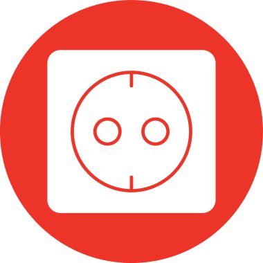 Yuvarlak düğmeli kırmızı ve beyaz bir daire simgesinin vektör çizimi