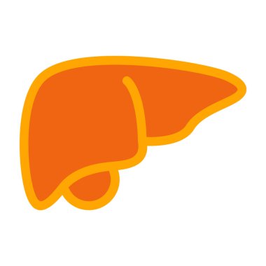 Karaciğer organ simgesi düz izole vektör