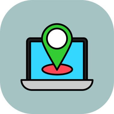 konum haritası simgesi, vektör illüstrasyonu