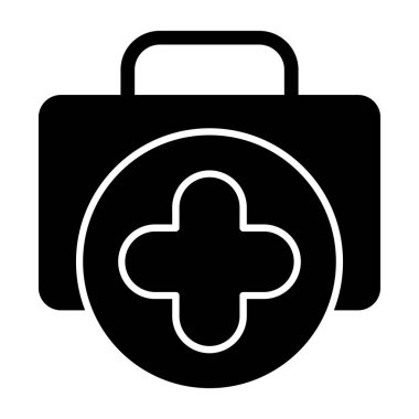 İlk yardım web simgesi, vektör illüstrasyonu