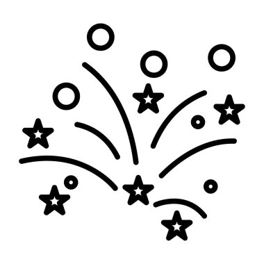 Havai fişek simgesi, basit vektör illüstrasyonu