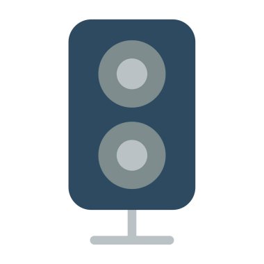 Beyaz bir hoparlörün düz simgesi