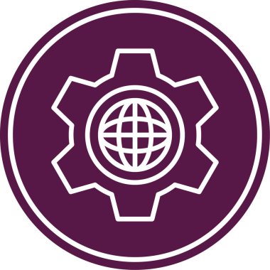 Bir dünya simgesinin vektör illüstrasyonu