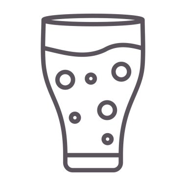 Kokteyl bardağı içecek çizgisi simgesi