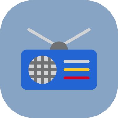 Radyo. Web simgesi basit illüstrasyon