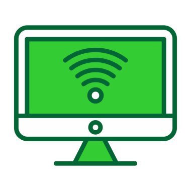 laptop wifi simgesi vektör çizimi