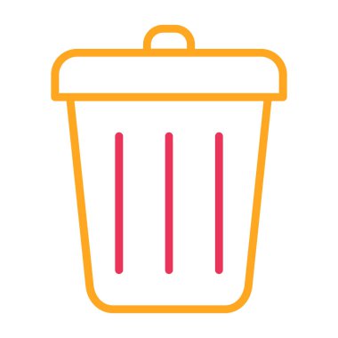 Çöp kutusu satırı ve biçim ikonu vektör tasarımını doldur