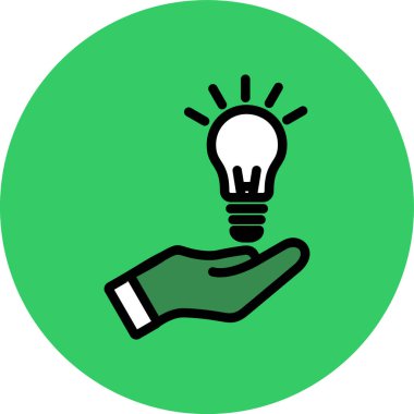 Kişisel ve ticari kullanım için vektör ampul simgesi.