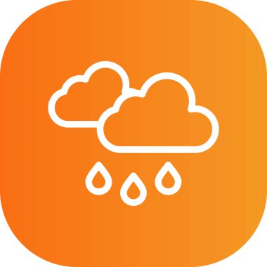 Yağmur çizgisi vektör simgesine sahip güzel bulut