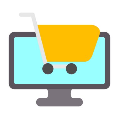 çevrimiçi alışveriş vektörü simgesi